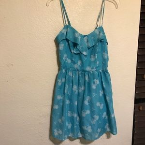 Blue Lauren Conrad Mini Dress with Bicycles